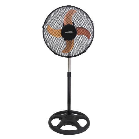 3 Speed 12in Oscillating Stand Fan in Black