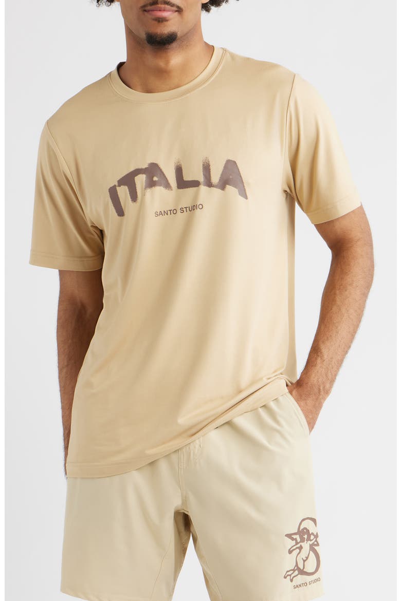 Italia Graphic T-Shirt, Main, color, CALM BROWN