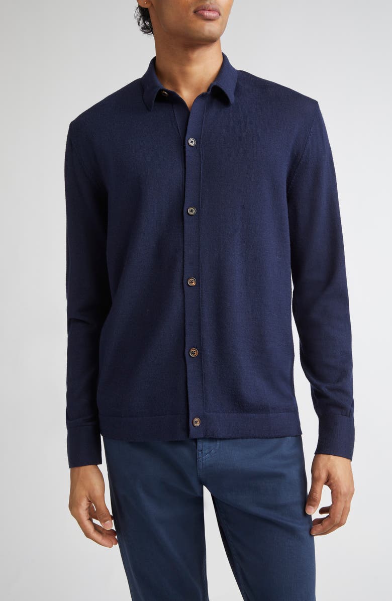 Eleventy Virgin Wool Cardigan, Main, color, New Blue