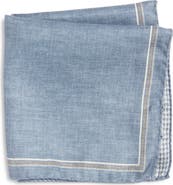 Jack Victor Crestwool Solid & Houndstooth Check Reversible Silk Pocket Square