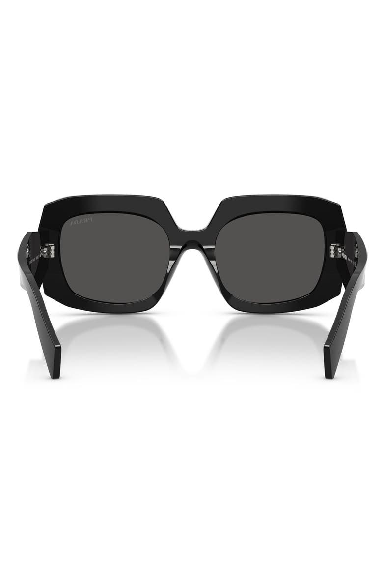 Prada 54mm Square Sunglasses, Alternate, color, Black / Dark Grey