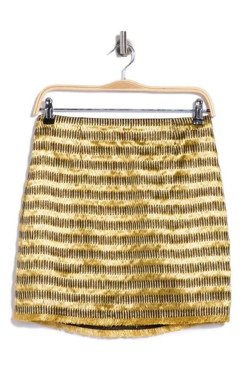 Mere Fringe Miniskirt, Main, color, GOLD SPUN