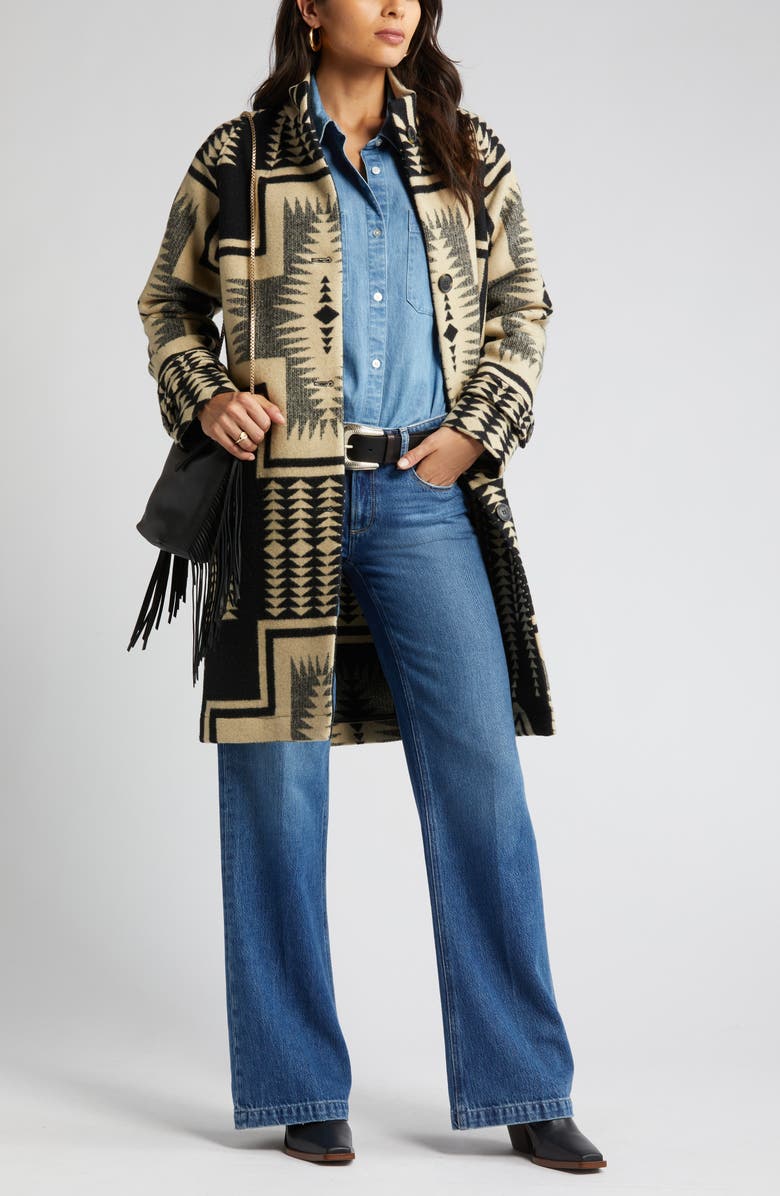 Pendleton Timberline Jacquard Virgin Wool Blend Coat, Main, color,