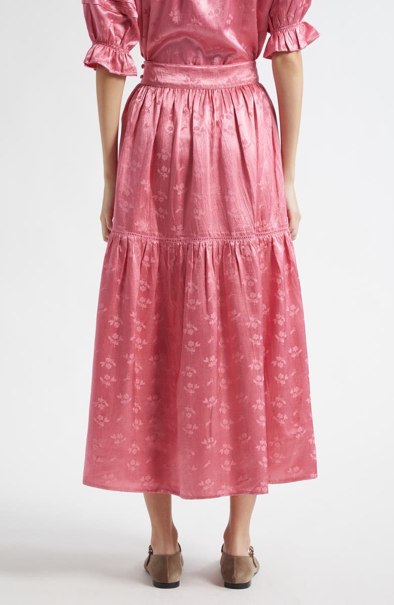 MILLE Betty Floral Cotton & Silk Tiered Skirt, Alternate, color, 