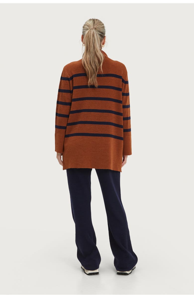Nom Maternity Sarabeth Maternity & Nursing Striped Sweater, Alternate, color, Rust Navy