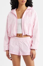 LoveShackFancy Kariana Front Zip Hooded Jacket