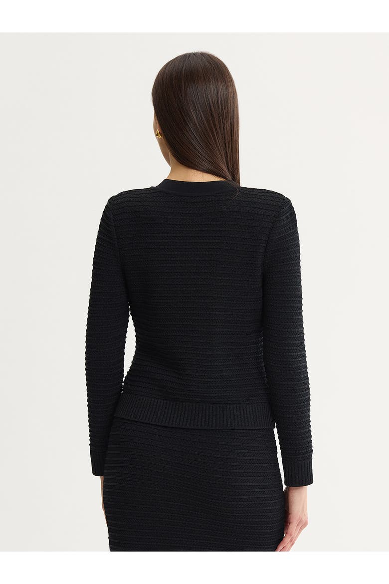 Monochromatic Ottoman Knit Jacket, Alternate, color, Black