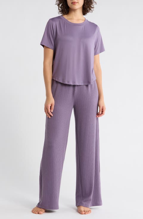 T-Shirt & Wide Leg Pants Pajamas