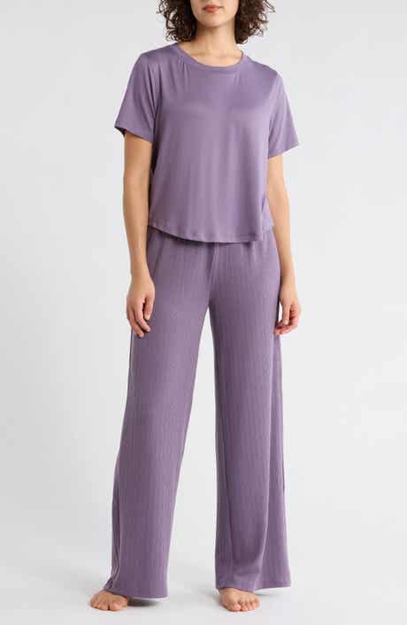 YOGALICIOUS T-Shirt & Wide Leg Pants Pajamas