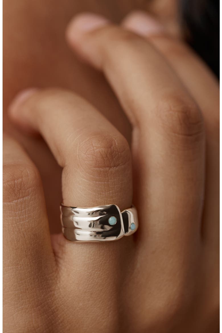 Amaia Amazonite Sterling Silver Bold Ring, Alternate, color, STERLING SILVER / AMAZONITE