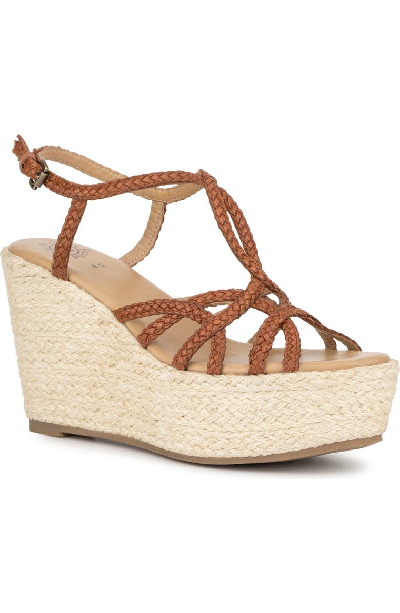 VINTAGE FOUNDRY Eloise Leather Espadrille Platform Wedge Sandal, Main, color,