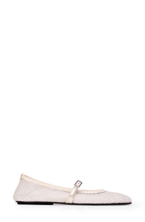 Black Suede Studio Mika Mary Jane Flat In Coconut Mesh