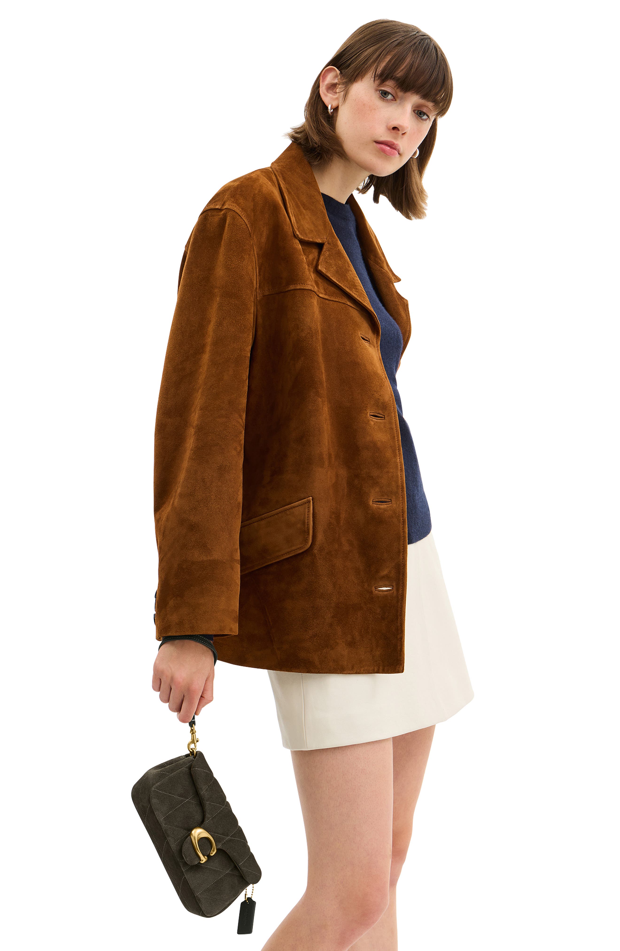 COACH Tabby 19 Quilted Suede Crossbody Bag, Alternate, color, Olive