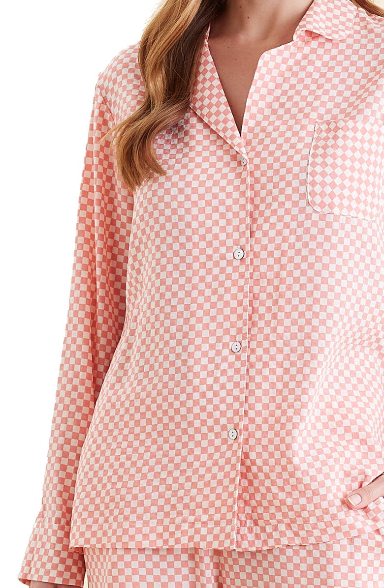 Papinelle Anais Checkerboard Cotton Blend Pajamas, Alternate, color, 