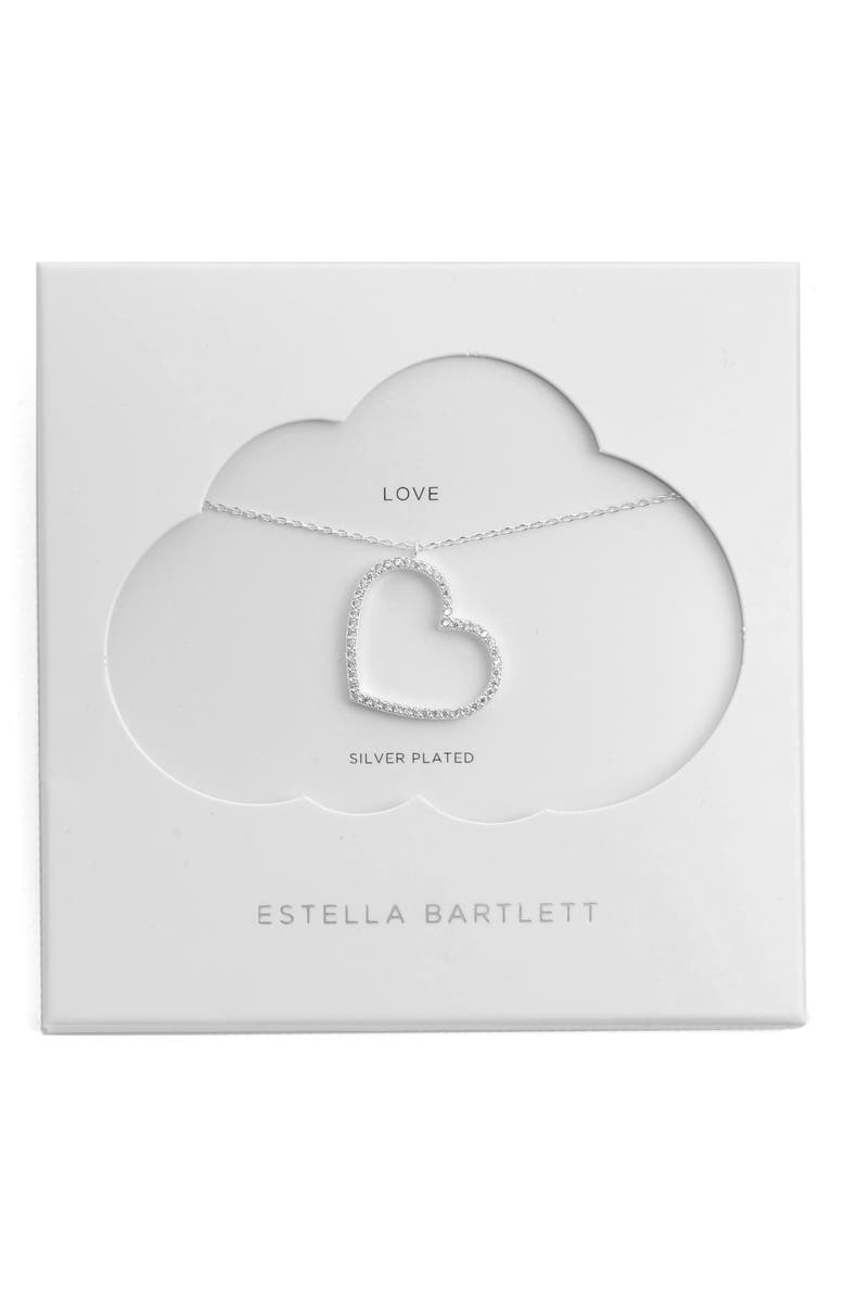 Estella Bartlett Cubic Zirconia Heart Necklace, Main, color, 