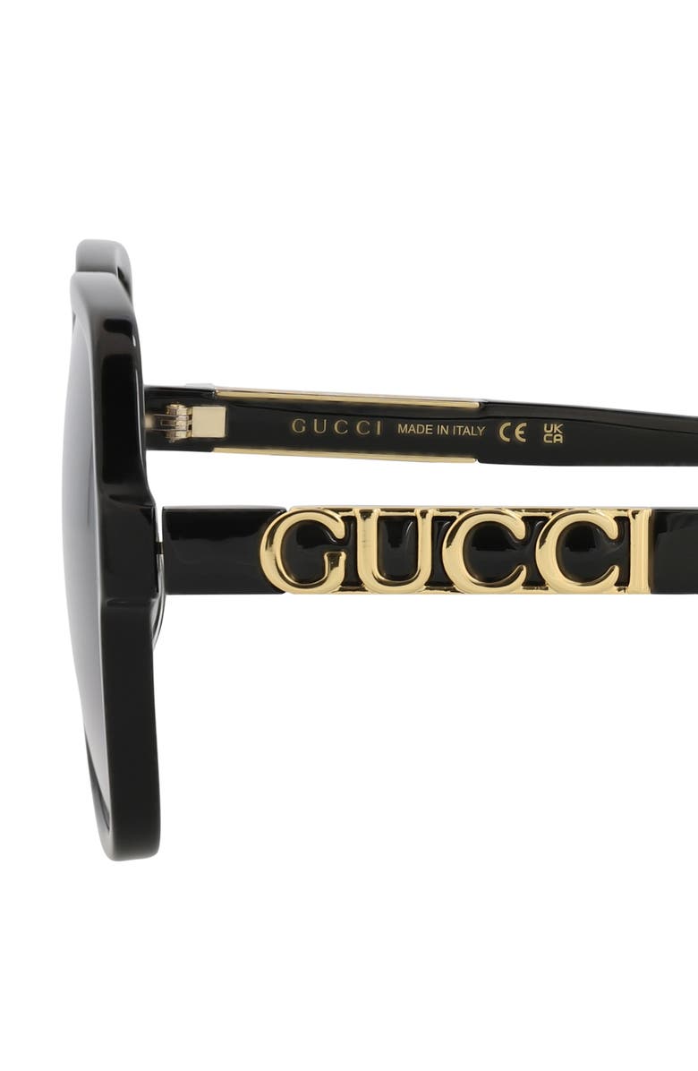 Gucci 58mm Square Sunglasses, Alternate, color, Black Black Grey