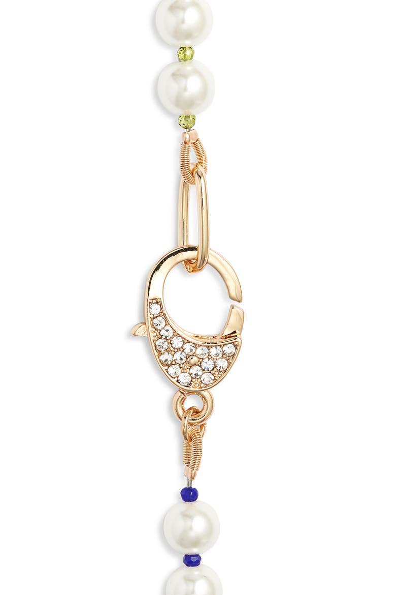 Faux Pearl Necklace, Alternate, color, WHITE- BRIGHT MULTI- GOLD