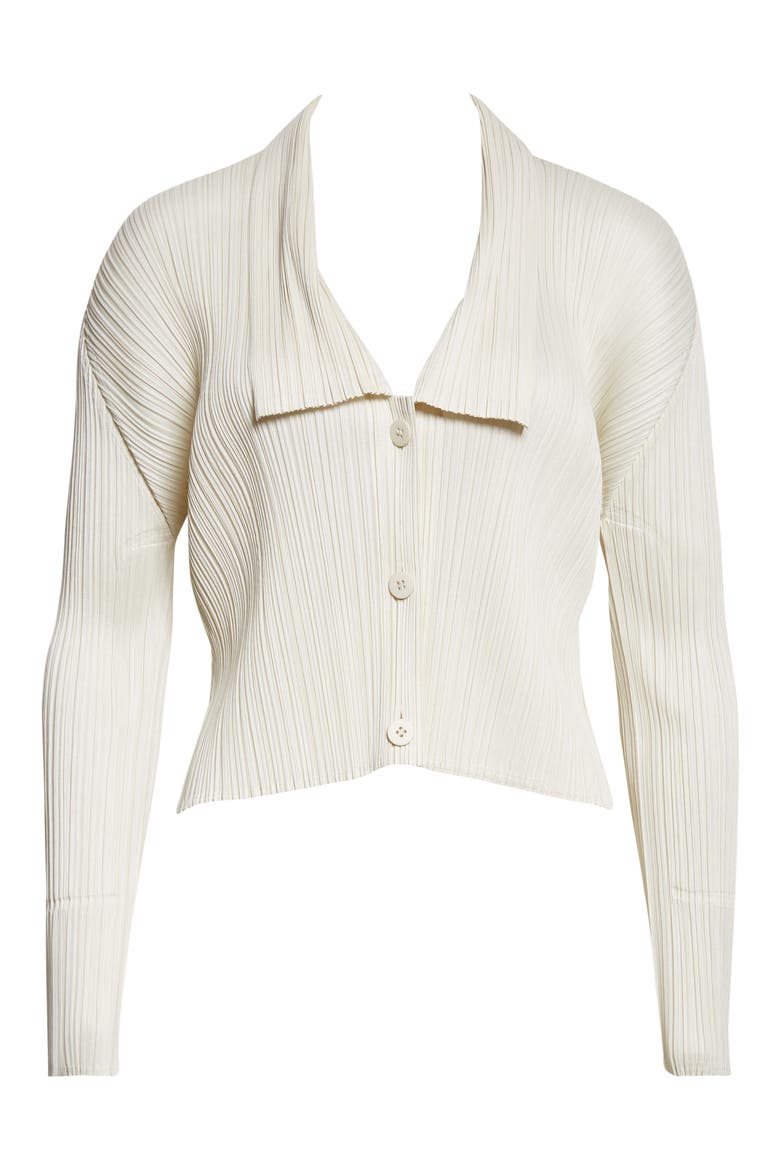 Monthly Colors May Pleated Button-Up Shirt, Alternate, color, IVORY