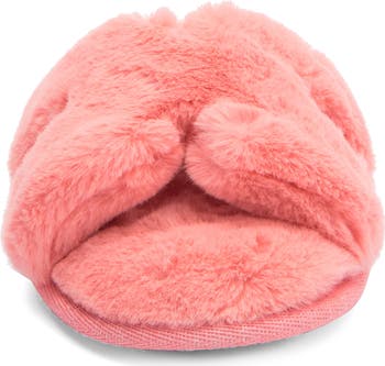 H Band Plush Faux Fur Slipper