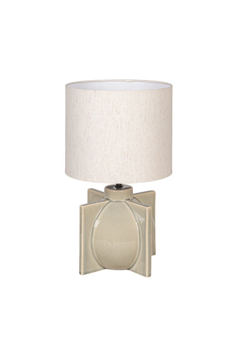 Table Lamp with Crossed Base and Shade, Main, color, Grey