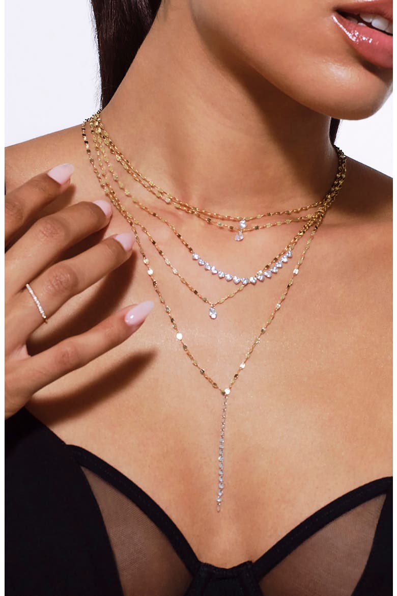 14K Gold Floating Diamond Lariat Necklace, Alternate, color, 14K YELLOW GOLD