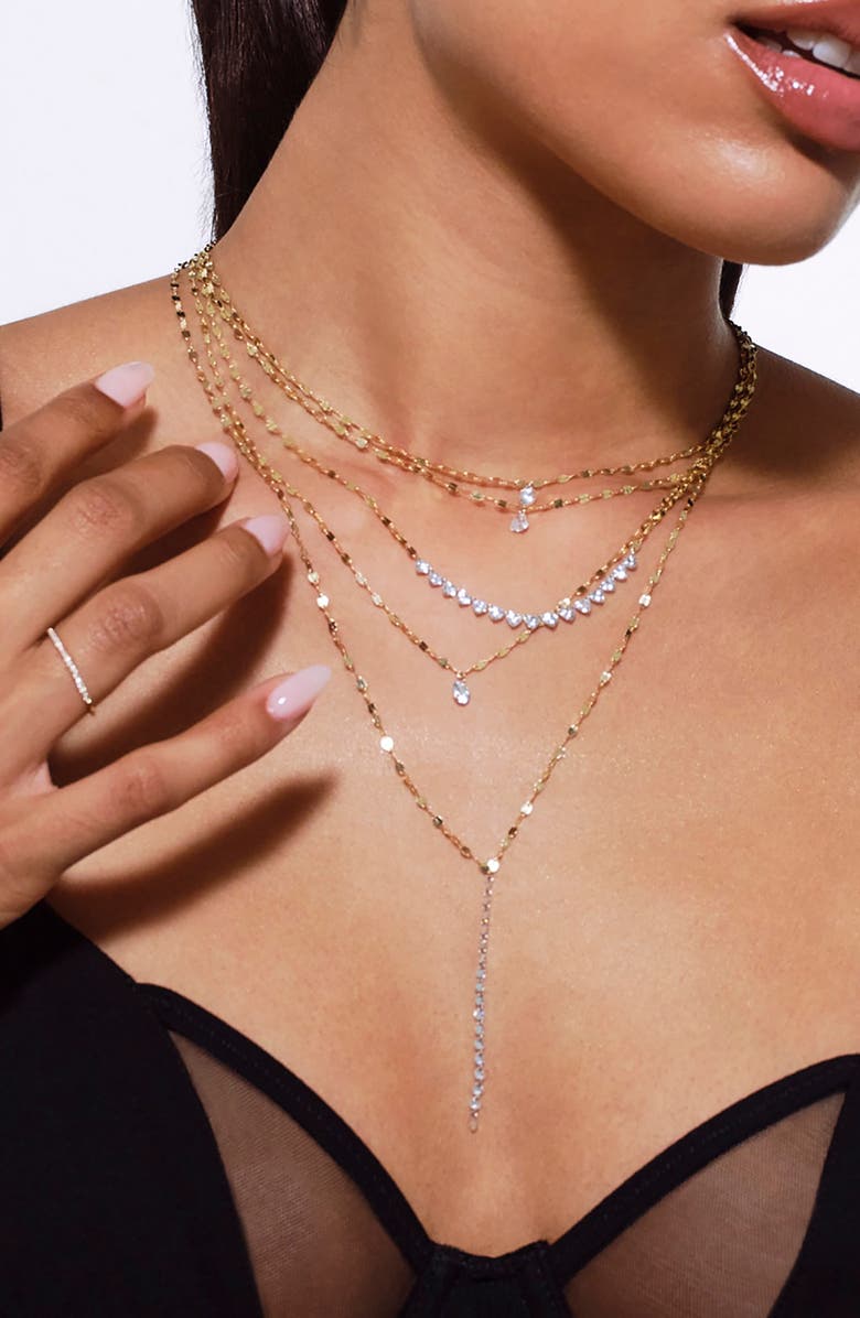 LANA 14K Gold Floating Diamond Lariat Necklace, Alternate, color, 14K Yellow Gold