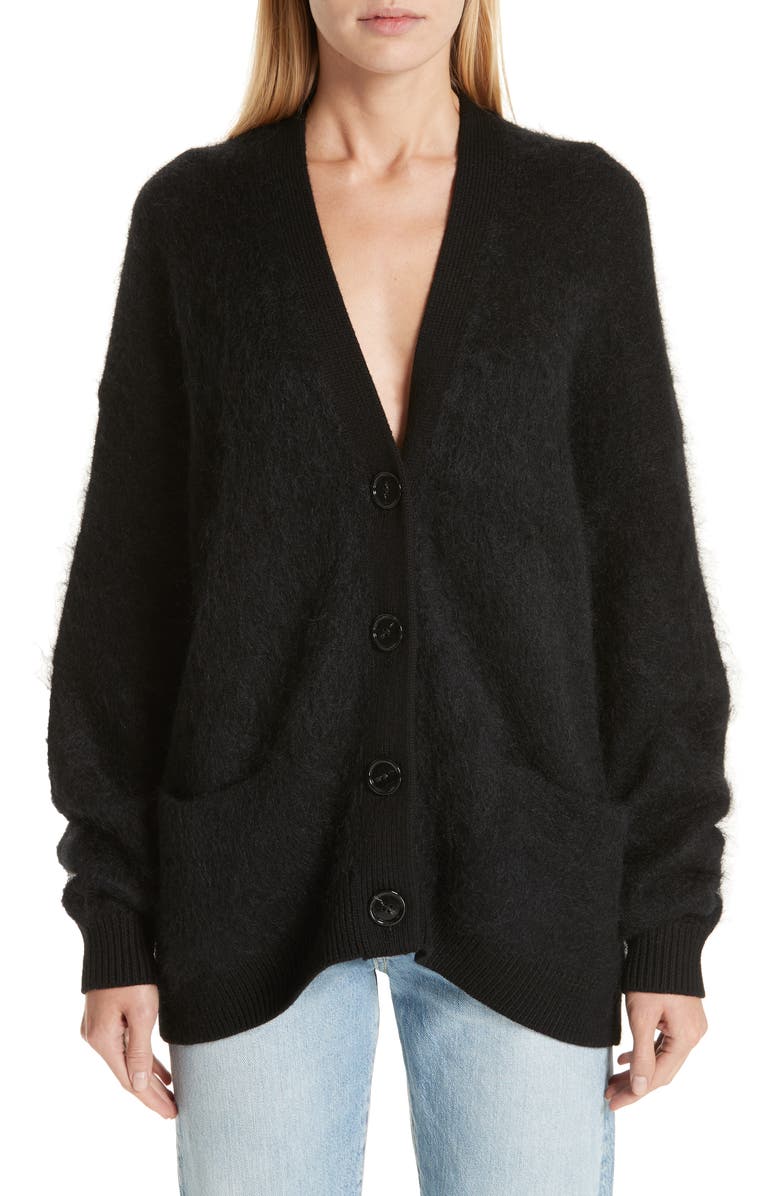 Acne Studios Oversize Wool & Mohair Blend Cardigan, Main, color,