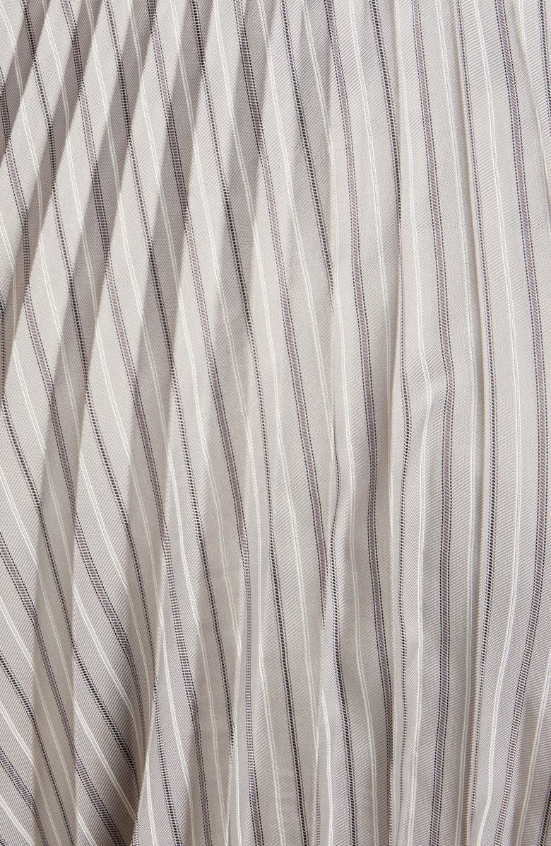 Acne Studios Ilia Asymmetrical Pleated Pinstripe Midi Skirt, Alternate, color, 