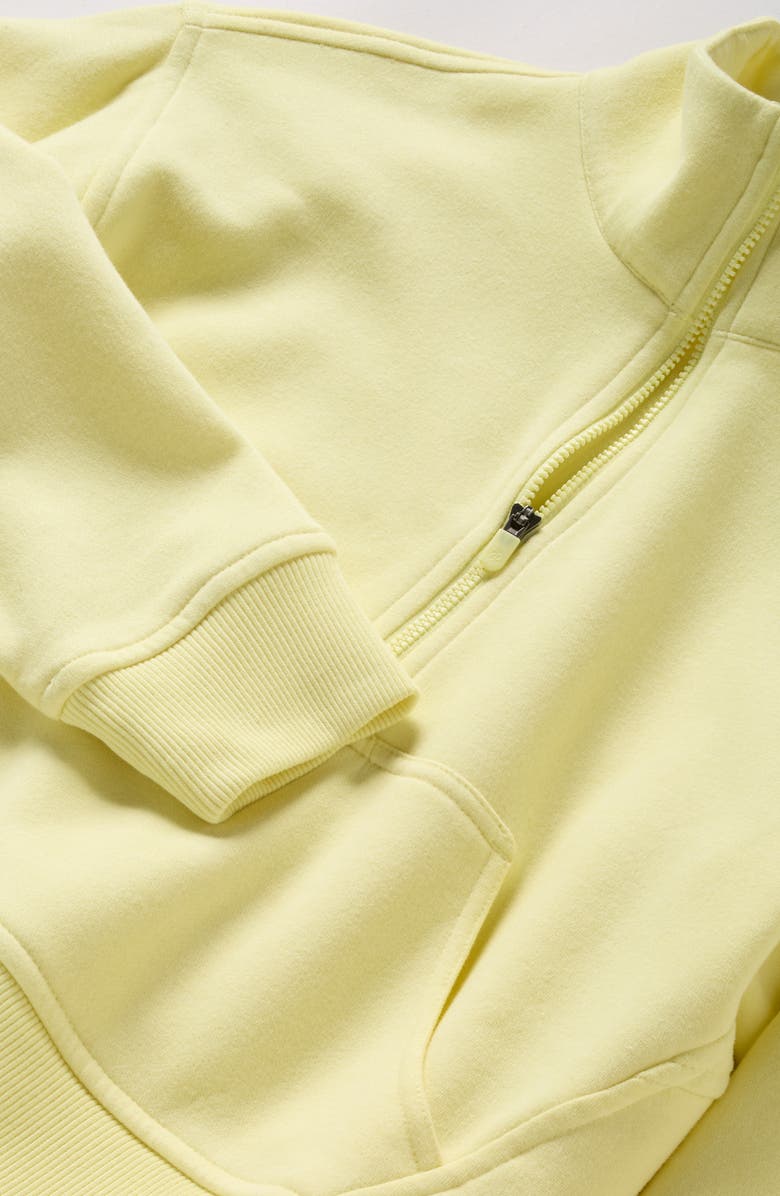 Zella Girl Kids' Cloud Fleece Half Zip Sweatshirt, Alternate, color, Yellow Pear