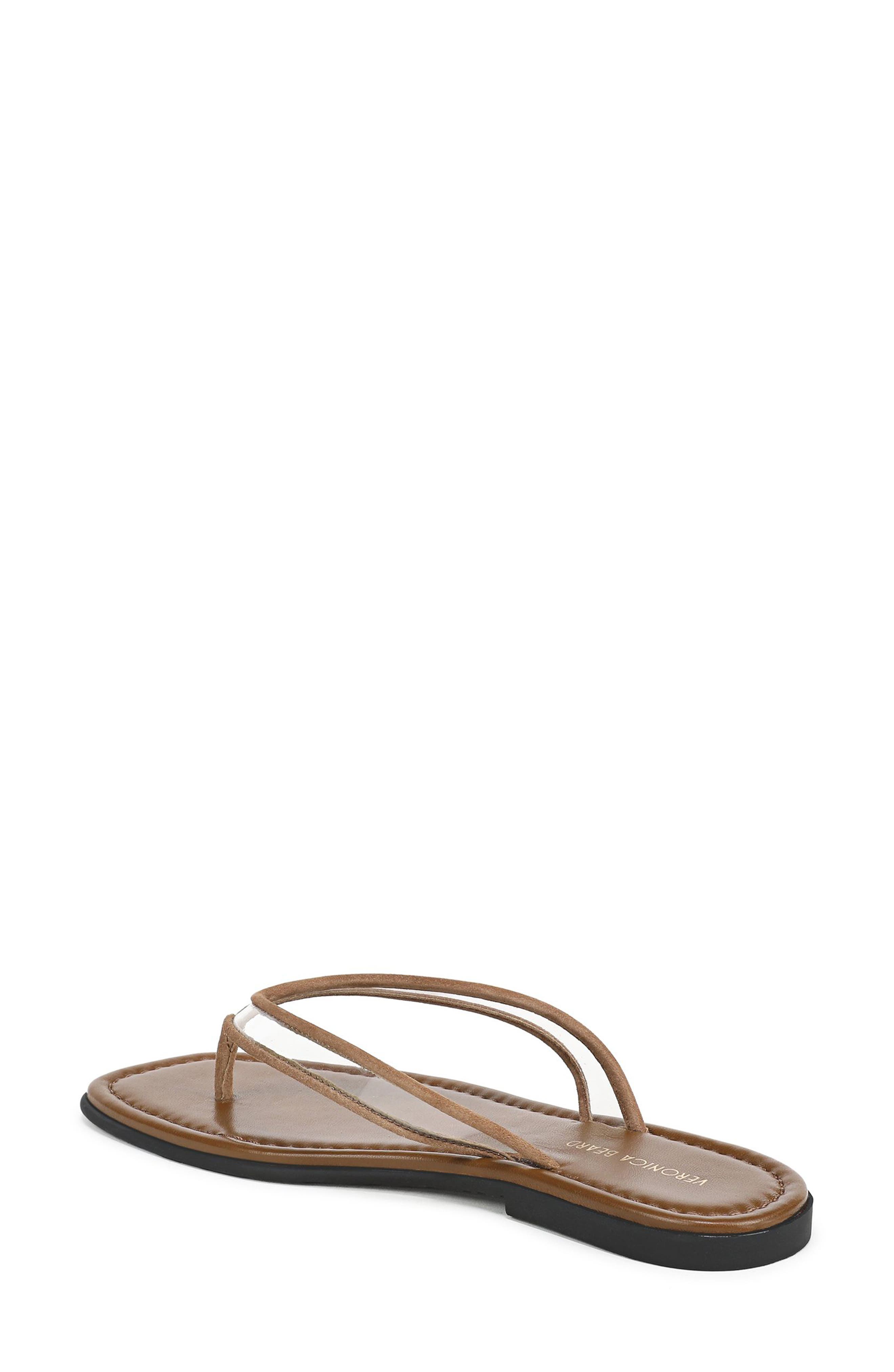 Veronica Beard Clea Flip Flop, Alternate, color, Clear/ Chestnut