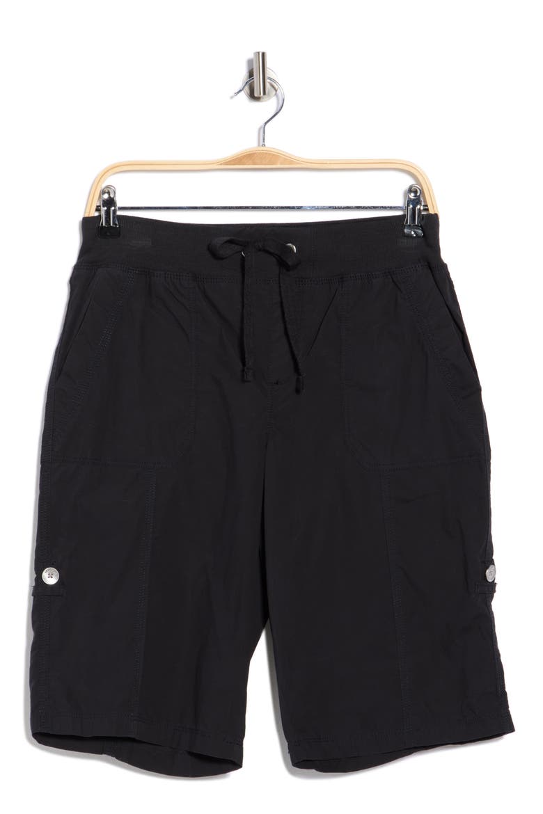 Peached Poplin Convertible Shorts, Alternate, color, BLACK