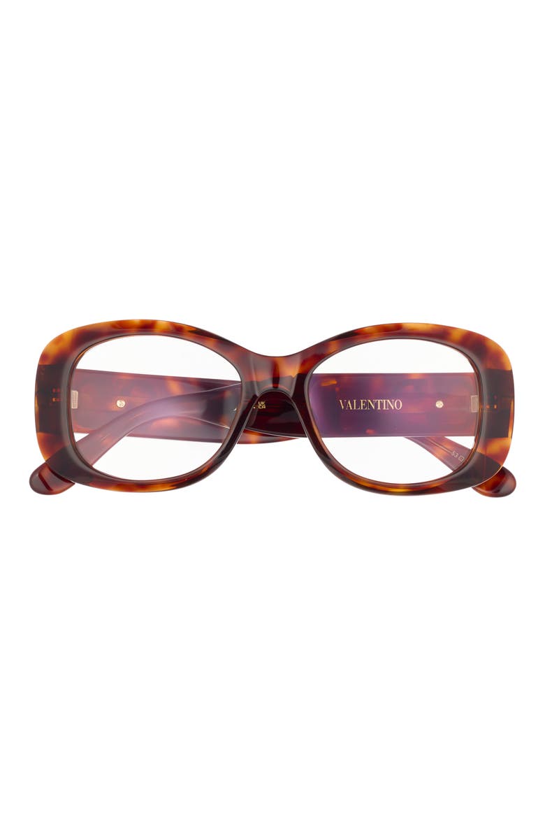 46mm Oval Optical Glasses, Main, color, HAVANA HAVANA TRANSPARENT