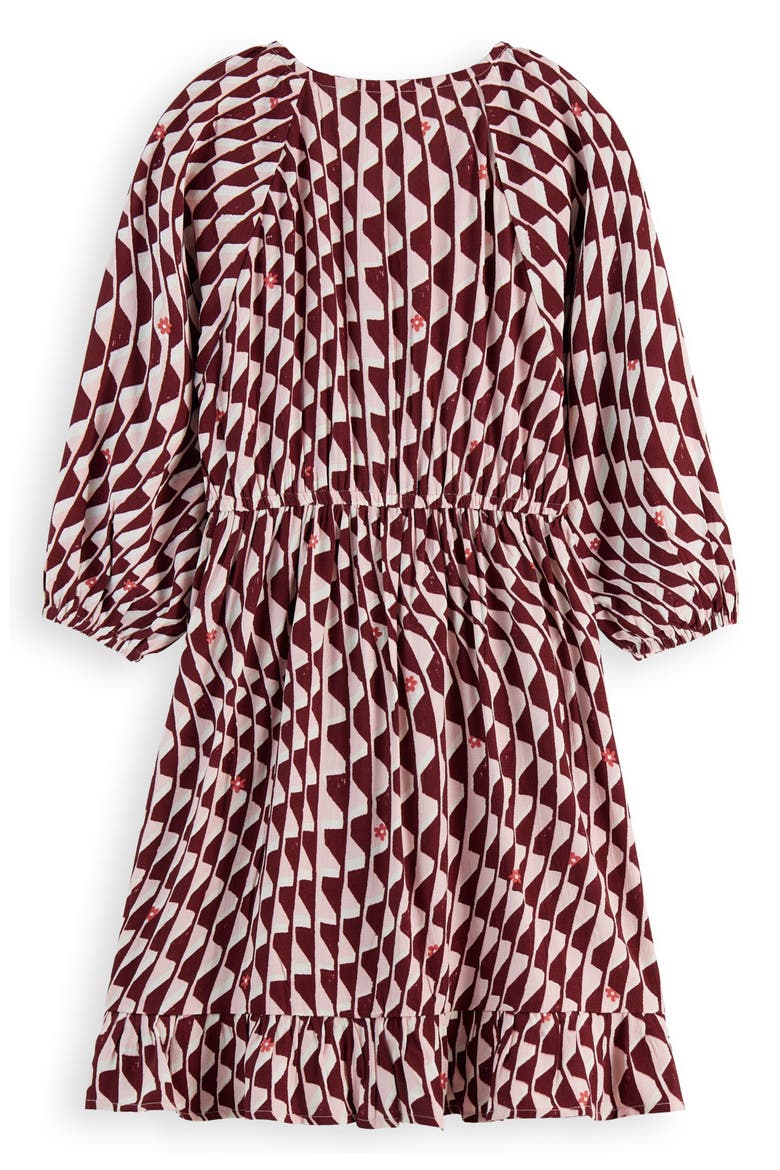 Kids' Wavy Print Long Sleeve Dress, Alternate, color, IMAGINE WAVY PINK