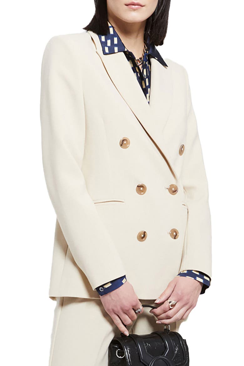Double-Breasted Jacket, Main, color, Ecru