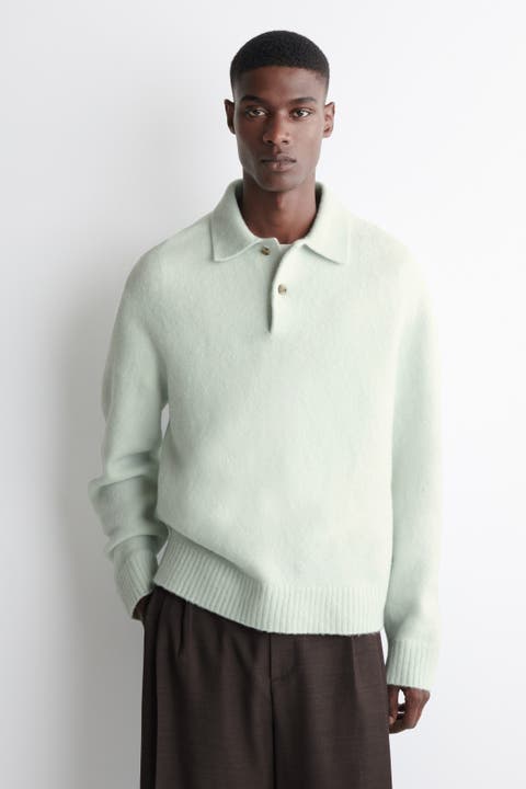 Brushed-Wool Polo Shirt