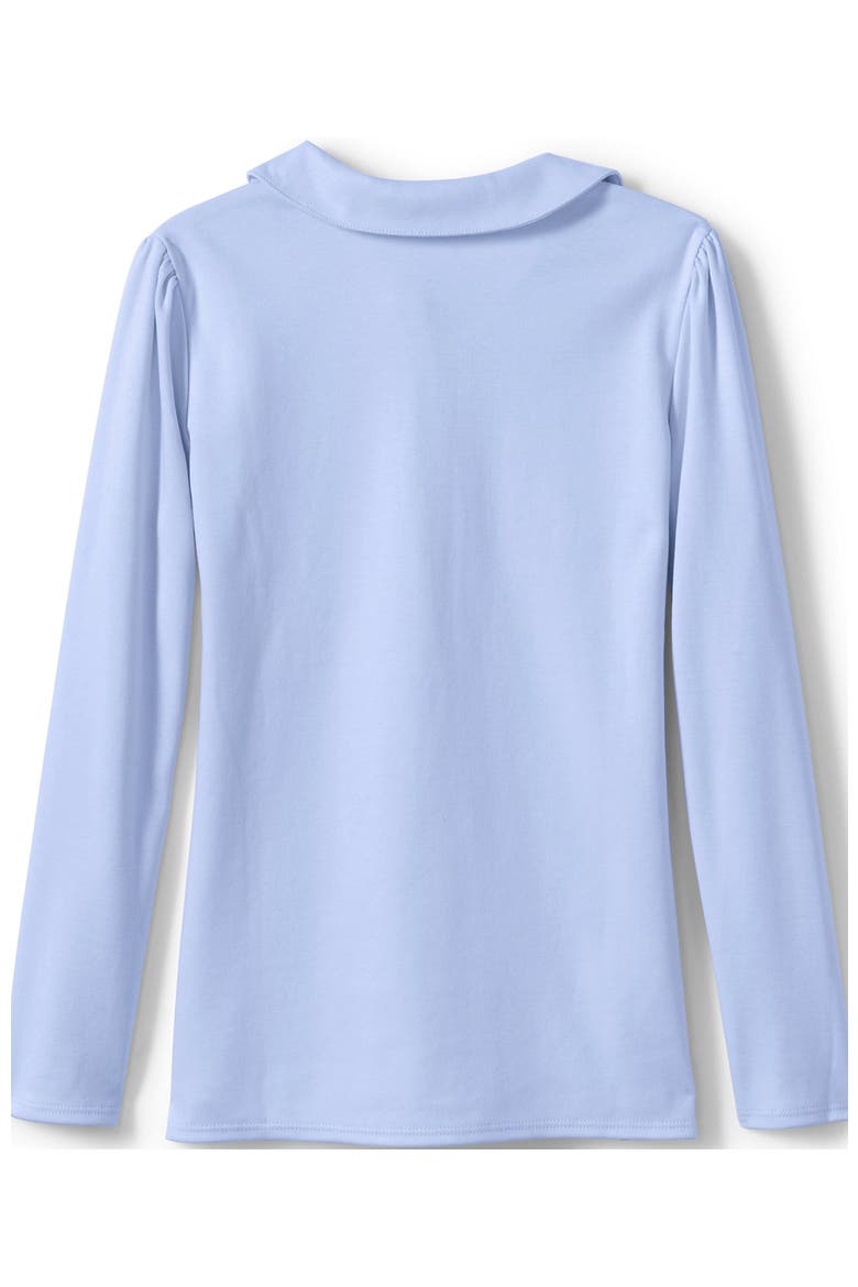 Girls Long Sleeve Peter Pan Collar Polo Shirt, Alternate, color, Blue
