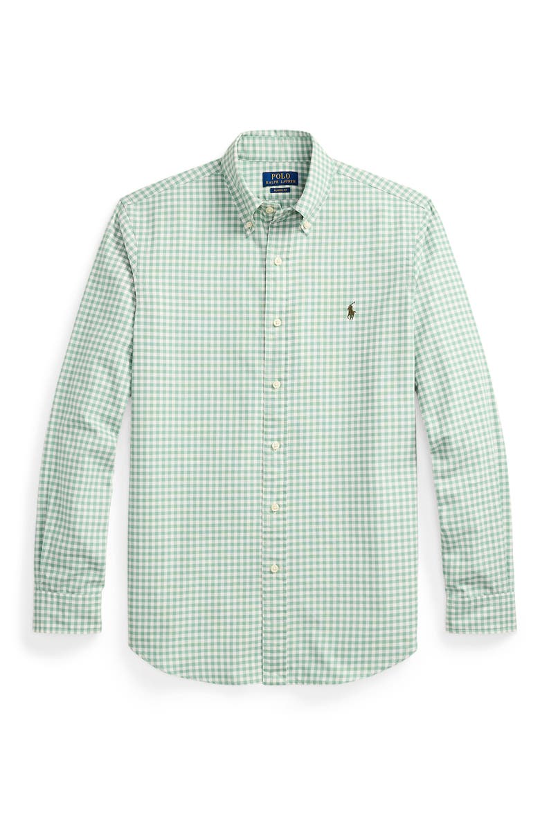 Polo Ralph Lauren Classic Fit Gingham Cotton Button-Down Oxford Shirt, Alternate, color, Lovat Nevis