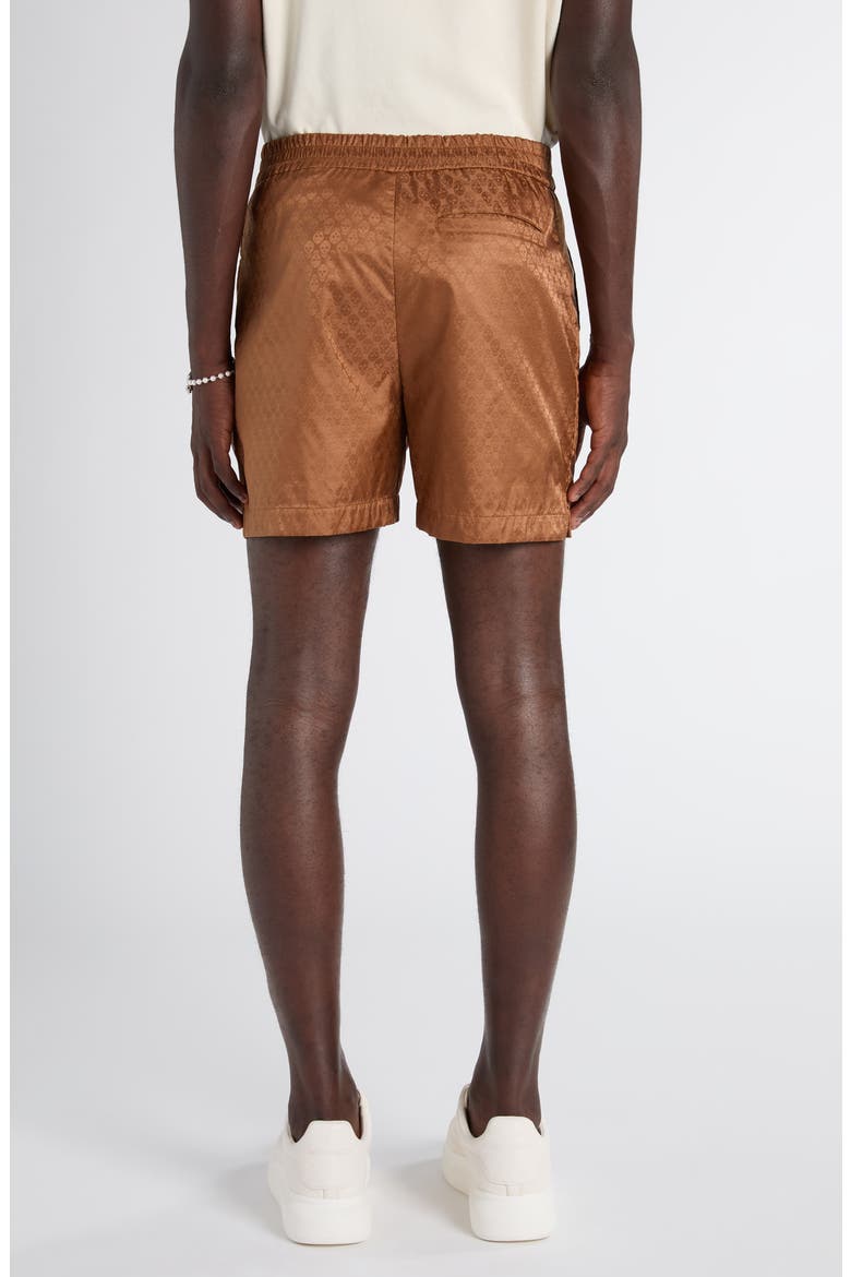 Skull Jacquard Satin Shorts, Alternate, color, CAMEL