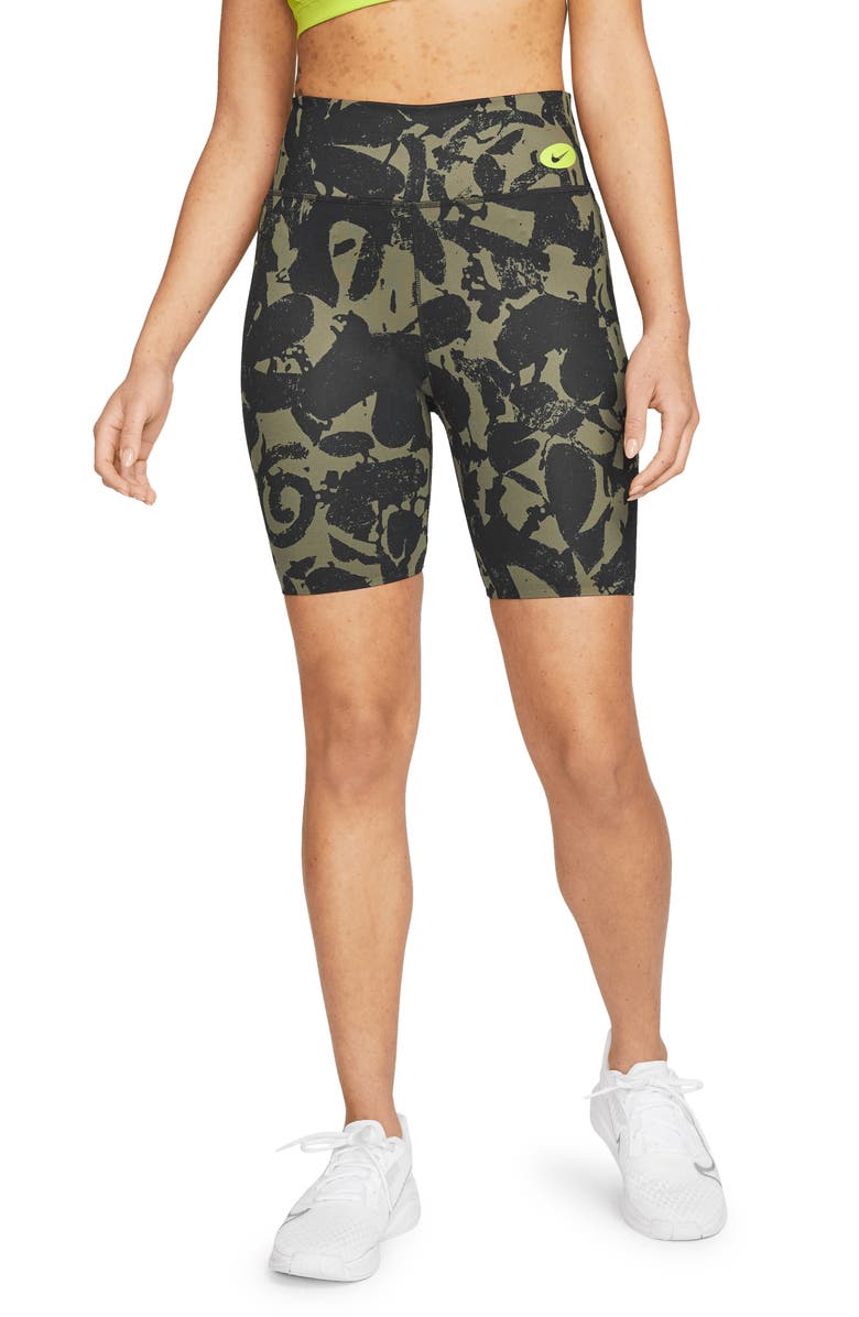 Nike One Luxe Icon Clash Mid-Rise Training Bike Shorts, Main, color, 