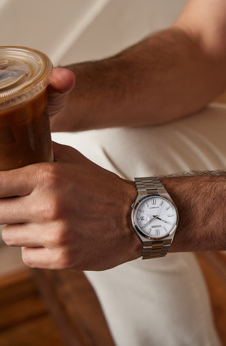 Citizen TSUYOSA Automatic Bracelet Watch, 40mm, Alternate, color, Silver-Tone White