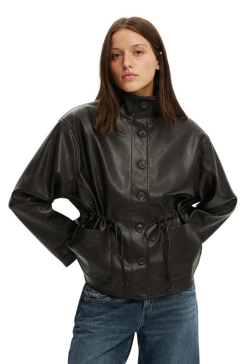 Women's Eli Faux Leather Parka, Main, color, Dark Burgundy