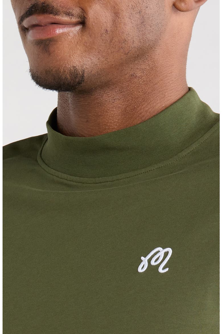 Upland Mock Neck Cotton T-Shirt, Alternate, color, RIFLE GREEN