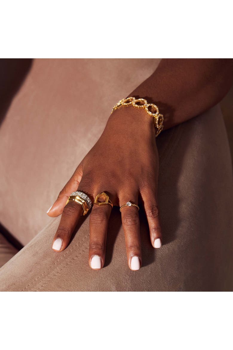 The Eve Ring, Alternate, color, Gold/White CZ