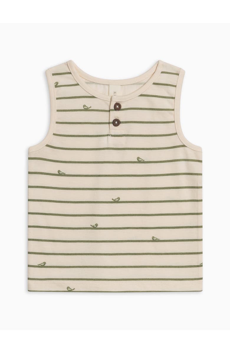 KENDI by Colored Organics Organic Niko Henley Tank, Alternate, color, Bird Stripe/Fern