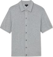 Reiss Phoenix Chevron Knit Wool Full Button Cardigan