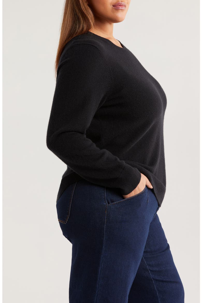 Cashmere Crewneck Sweater, Alternate, color, BLACK ROCK