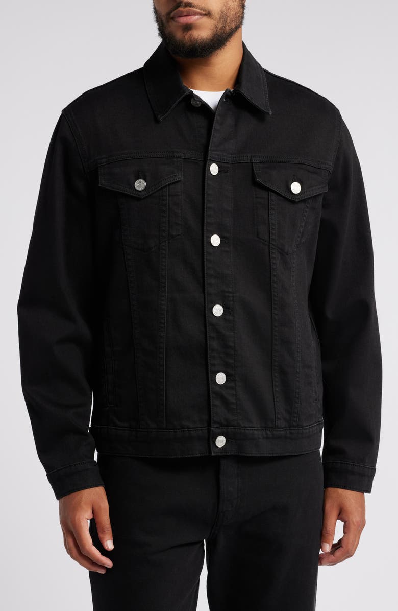 FRAME Heritage Denim Trucker Jacket, Alternate, color, Noir