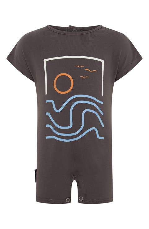 Ocean Scene Cotton Graphic Romper (Baby)