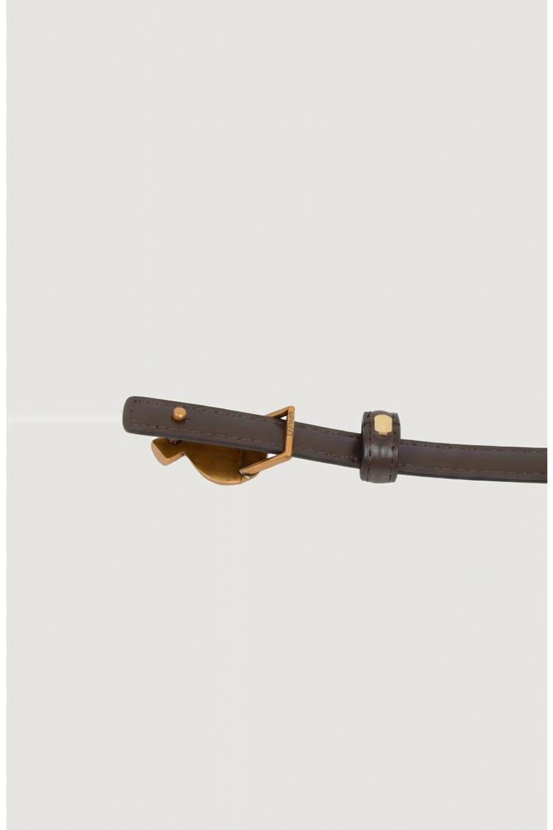 Knot Buckle Polished Detail Leather Belt, Alternate, color, Brown