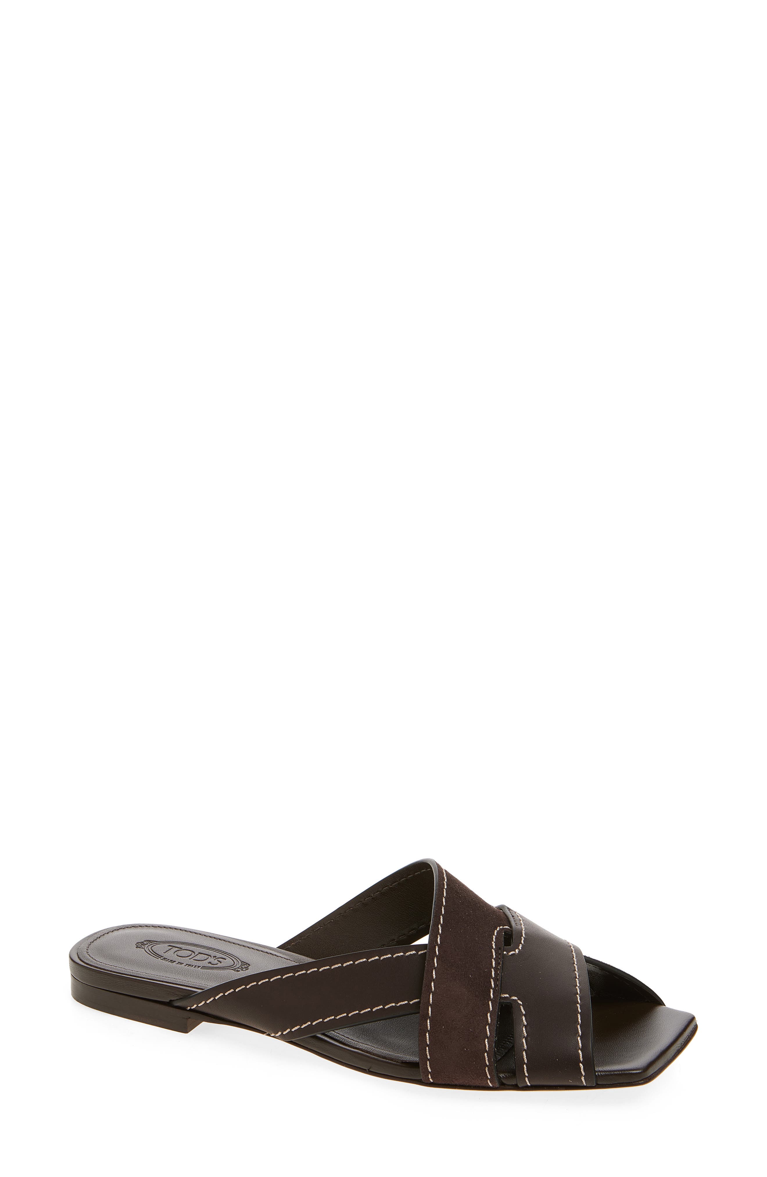 Tod's Slide Sandal, Main, color, Palissandro
